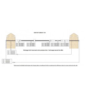 Kit 26 pour montage droit entre 2 poteaux en bois