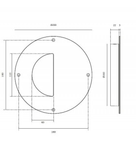 Poignée cuvette encastrable série XXL