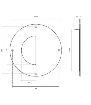Poignée cuvette encastrable série XXL