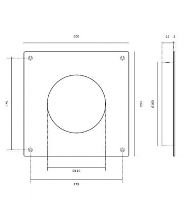 Poignée cuvette encastrable série XXL