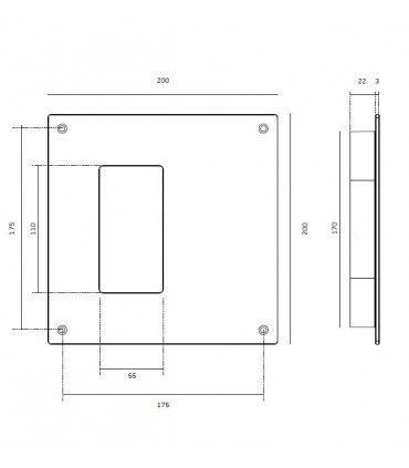 Poignée cuvette encastrable série XXL