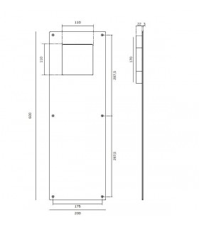 Poignée cuvette encastrable sur plaque série XXL