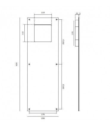 Poignée cuvette encastrable sur plaque série XXL