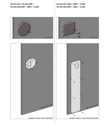 Poignée cuvette encastrable sur plaque série XXXL