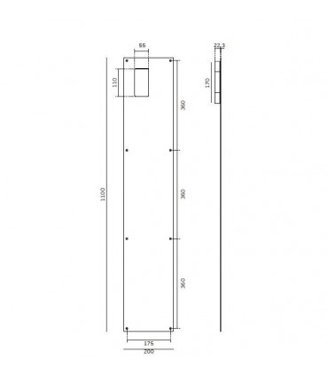Poignée cuvette encastrable sur plaque série XXXL
