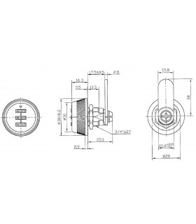 Serrure à bouton moleté ouverture avec code 3 chiffres