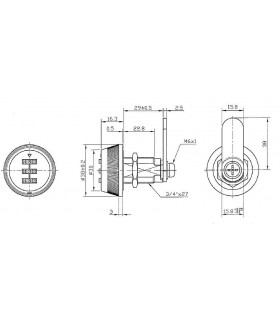 Serrure à bouton moleté ouverture avec code 3 chiffres