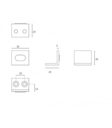 Petite butée équerre à 90°