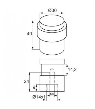 Butée de porte cylindrique en inox