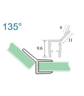 Joint d'étanchéité verre sur verre à 135° série S.5703 Joint d'étanchéité verre sur verre à 135° série S.5703