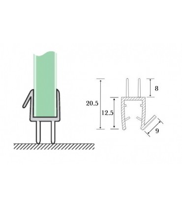 Joint d'étanchéité bas de porte série S.5707