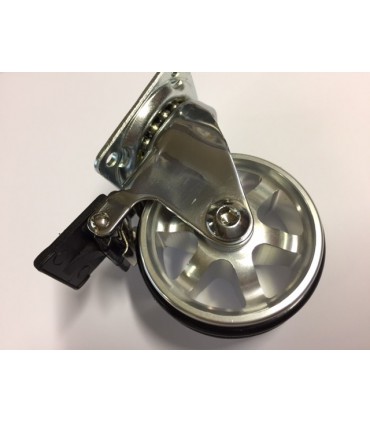 Roulette design aluminium anodisé brillant