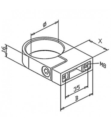 Bride de fixation pour tube Ø 42.4 mm
