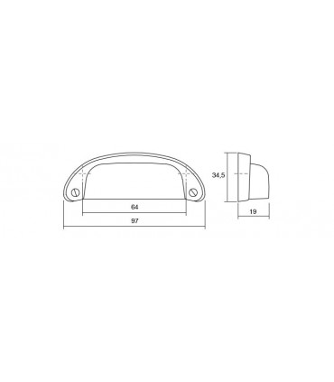 Poignée coquille série Petra 0390 par Viefe
