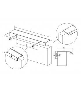 Poignée tirette série Curve