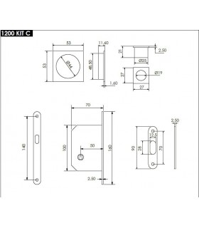 Serrure pour porte coulissante en bois
