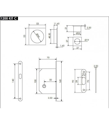 Serrure pour porte coulissante en bois
