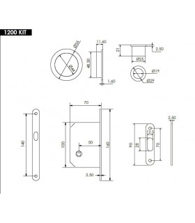 Serrure pour porte coulissante en bois