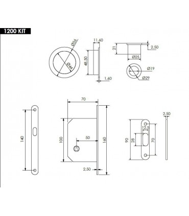 Serrure pour porte coulissante en bois