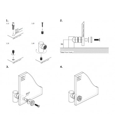 Butée arrêt magnétique inox pour porte verre