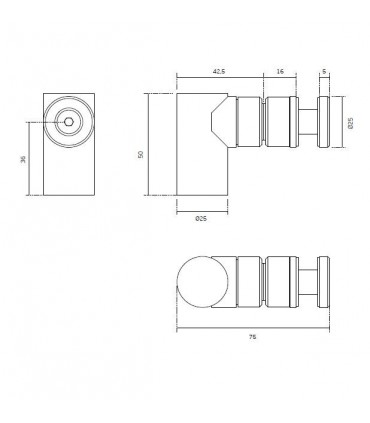Butée arrêt magnétique inox pour porte verre