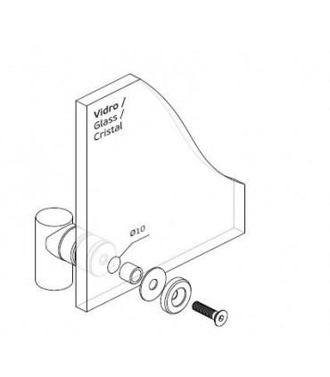 Butée arrêt magnétique inox pour porte verre