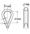 Cosse cœur en inox 316 pour câble Ø 5