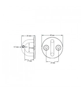 Pontet inox sur platine ronde Ø 6 mm Pontet inox sur platine ronde Ø 6 mm