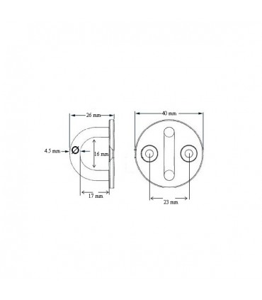 Pontet inox sur platine ronde Ø 6 mm