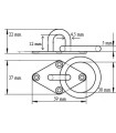 Pontet inox sur platine losange avec anneau mobile Ø 5 mm