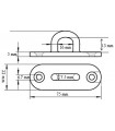 Pontet inox A4 sur platine oblongue LG 75 mm