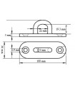 Pontet inox A4 sur platine oblongue LG 100 mm