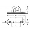 Pontet inox A2 sur platine oblongue Ø 5 mm