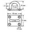 Pontet inox A2 sur platine rectangulaire Ø 6 mm