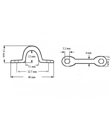 Pontet en inox forgé 304 Ø 4 mm