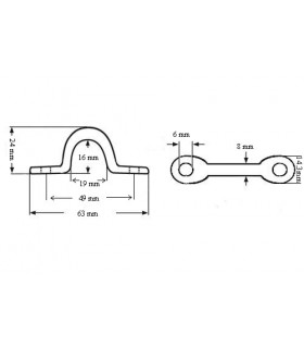 Pontet en inox forgé 304 Ø 8 mm Pontet en inox forgé 304 Ø 8 mm