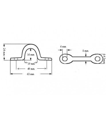 Pontet en inox forgé 304 Ø 8 mm