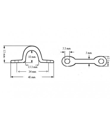Pontet décoratif en inox forgé 316 poli brillant