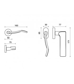 Poignée de porte modèle Flow Round 