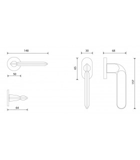 Poignée de porte modèle BUMP Gris anthracite