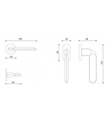 Poignée de porte modèle BUMP Gris anthracite