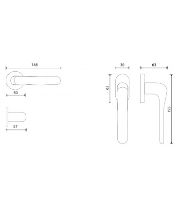 Fiche technique pour poignée de porte et fenêtre DUCK