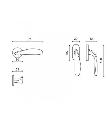 fiche technique poignée porte rosace fine