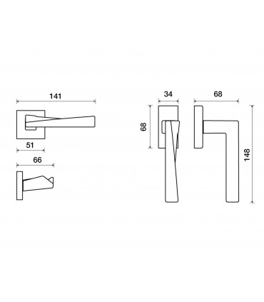 fiche technique poignée Sweep porte et fenêtre