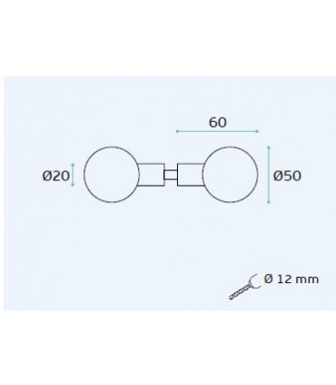 Poignée bouton rond diamètre 50 mm