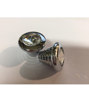 Bouton décoratif rond métal et verre série Sparkle