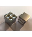 Bouton décoratif carré métal et verre série Sparkle 20/4