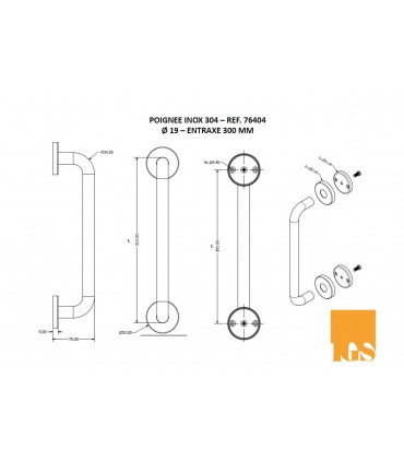 Poignée série Tubular inox brossé
