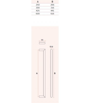 Poignée tubulaire angulaire ronde inox brossé