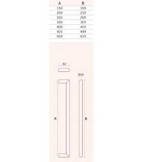 Poignée tubulaire angulaire ronde inox brossé